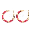 PVD Vacuum Plating 201 Stainless Steel Enamel Hoop Earrings for Women EJEW-B016-33G-4