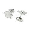 Non-Tarnish Cute Little Animal Theme 304 Stainless Steel Stud Earrings EJEW-B041-02B-P-2