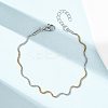 304 Stainless Steel Wave Shape Snake Chains Bracelets for Women BJEW-G780-03GP-1