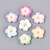 Plumeria Flower Opaque Resin Cabochons CRES-T025-30M-01-1