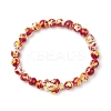 Synthetic Dyed Turquoise Beaded Stretch Bracelets for Women Men BJEW-JB11549-3