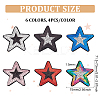 24Pcs 6 Colors Star Cloth Sequin Patches PATC-HY0001-34-2