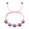Natural Amethyst Rondelle Braided Bead Bracelets BJEW-TA00492-01-1