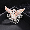 Swan Alloy Rhinestone Lapel Pins for Backpack Clothes LS-JEWB-H032-03LGP-1