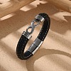 Braided Microfiber Leather Cord Bracelets for Men BJEW-Z081-07P-02-2