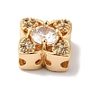 Brass Micro Pave Clear Cubic Zirconia Beads KK-G503-12G-2