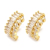 Brass Micro Pave Cubic Zirconia Cuff Earrings EJEW-C104-098G-1