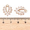 Brass Micro Pave Clear Cubic Zirconia Pendants KK-T060-33G-RS-3