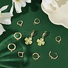 10pcs 5 styles Brass Huggie Hoop Earring Findings KK-WR0001-27-4