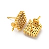 Rack Plating Brass Micro Pave Clear Cubic Zirconia Studs Earrings Finding KK-T072-15G-2