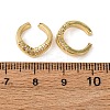 Brass Micro Pave Clear Cubic Zirconia C-Shaped Cuff Earrings EJEW-D328-09G-03-5