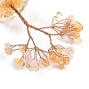 Natural Rose Quartz and Yellow Quartz Chips Tree of Life Decorations DJEW-B013-01H-2