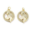 Brass Micro Pave Clear Cubic Zirconia Pendants KK-L213-024G-01-1