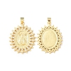Rack Plating Brass Micro Pave Cubic Zirconia Pendants KK-F852-09G-1