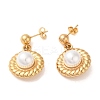 Flat Round 304 Stainless Steel Stud Earrings EJEW-U003-30G-1