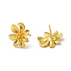Rack Plating Brass Flower Stud Earrings for Women EJEW-F288-17G-2