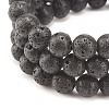 3Pcs 3 Style Natural Lava Rock & Tibetan Agate Stretch Bracelet with Alloy Tube Beaded BJEW-JB08322-6