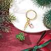 Christmas Tree Handmade Glass Seed Beads Keychains KEYC-MZ00044-1