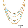 Stainless Steel Curb Chains Multi Layers Bib Necklaces LX8360-3-2