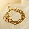304 Stainless Steel Cable Chain Bracelets for Women BJEW-D349-01G-1
