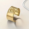 Moon 304 Stainless Steel Cuff Bangles BJEW-B157-01G-1