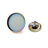 304 Stainless Steel Flat Round Brooch Brooch Base Settings STAS-S172-10A-M-2