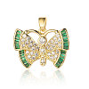 3Pcs Brass Micro Pave Cubic Zirconia Pendants ZIRC-OY001-61G-1