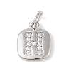 Rack Plating Brass Micro Pave CLear Cubic Zirconia Charms KK-E110-14P-H-1