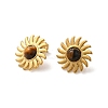 Natural Tiger Eye Sun Stud Earrings LS-EJEW-D075-01C-G-1