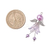 7Pcs 7 Colors Glass Pearl Pendants PALLOY-JF04120-2