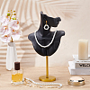 Resin Side Body Model Bust Shaped Jewelry Earrings Display Stands with Metal Base AJEW-WH0695-229A-2