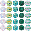 30Pcs 5 Style Round Resin Rhinestone Graduated Beads RESI-SC0003-05-1