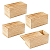 4Pcs Pine Wood Storage Boxes with Sliding Lid CON-FH0001-58-1