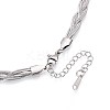 6.5MM 304 Stainless Steel Braided Herringbone Chain Necklaces NJEW-N058-17P-2