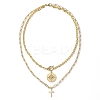 Iron Cable Chain & Paperclip Chain Double Layer Necklaces NJEW-JN04961-4