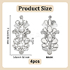 4Pcs Glass Rhinestone Embroider Thread Hotfix Rhinestone Iron on/Sew On Patches PATC-OC0001-01A-2