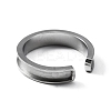 304 Stainless Steel Grooved Cuff Ring Settings RJEW-WH0009-01D-2
