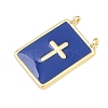 Brass Enamel Pendants KK-L251-01G-B-3