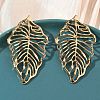 Hollow 304 Stainless Steel Stud Earrings EJEW-B156-13G-1