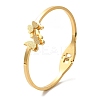 Adjustable Butterfly Vacuum Plating PVD Vacuum Plating 304 Stainless Steel Bangles for Women BJEW-F474-18G-1