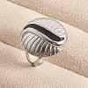 Adjustable Stainless Steel with Enamel Open Cuff Rings for Women BT9322-2-1