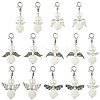 14Pcs 7 Styles ABS Plastic Imitation Pearl & Alloy Pendant Decorations HJEW-FS00042-02-1
