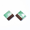 Transparent Resin & Walnut Wood Pendants RESI-T035-31-3