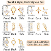 20Pcs 5 Styles Brass Clear Cubic Zirconia Connector Charms KK-BBC0002-19-2