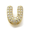 Brass Micro Pave Cubic Zirconia Letter Multi-Strand Links KK-D295-32G-21-1