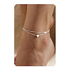 201 Stainless Steel Heart with Initial Charm Double Layer Anklets for Women FS-WG0EC0A-13-1