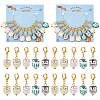 10Pcs 5 Color Handmade Porcelain Crochet Lobster Clasp Charms HJEW-AB00217-1