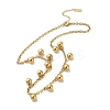 304 Stainless Steel Round Ball Tassel Cable Chain Necklaces for Women NJEW-C088-02G-2