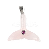 Natural Rose Quartz Pendants G-P599-03P-03-1