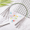 Gorgecraft 6Pcs 6 Styles Stainless Steel Circular Knitting Needles IFIN-GF0001-32-4